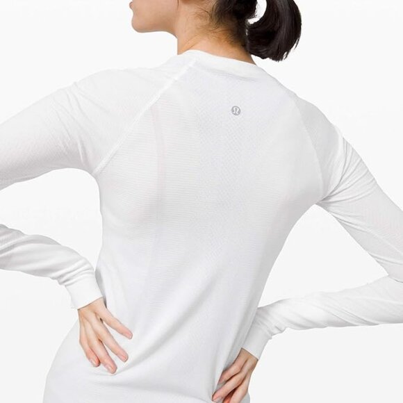 New! Lululemon White Swiftly Tech Long Sleeve Shirt Size 8 - 41488 - Picture 4 of 15